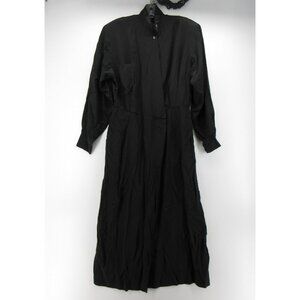 VINTAGE Ralph Lauren Dress 12 Silk Shirt Wrap Mandarin 90s Midi NEW